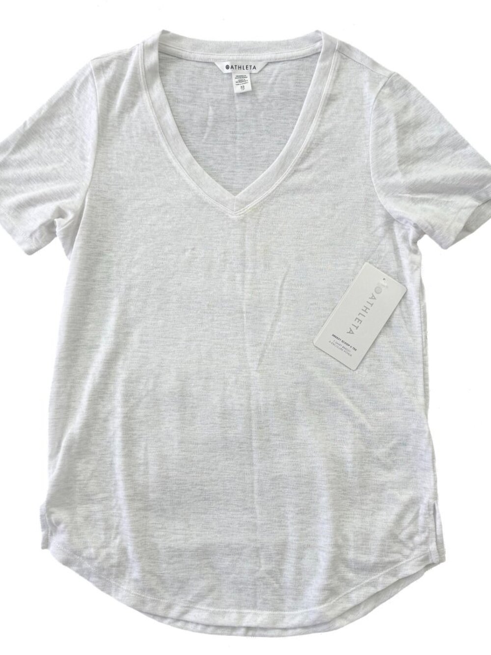 Athleta Womens Breezy Scoop V Tee White XS NWT